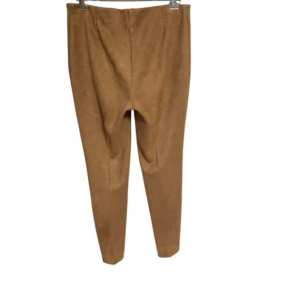 SOFT ANNE KLEIN CARAMEL FAUX SUEDE LEGGINGS Medium - Picture 3 of 4